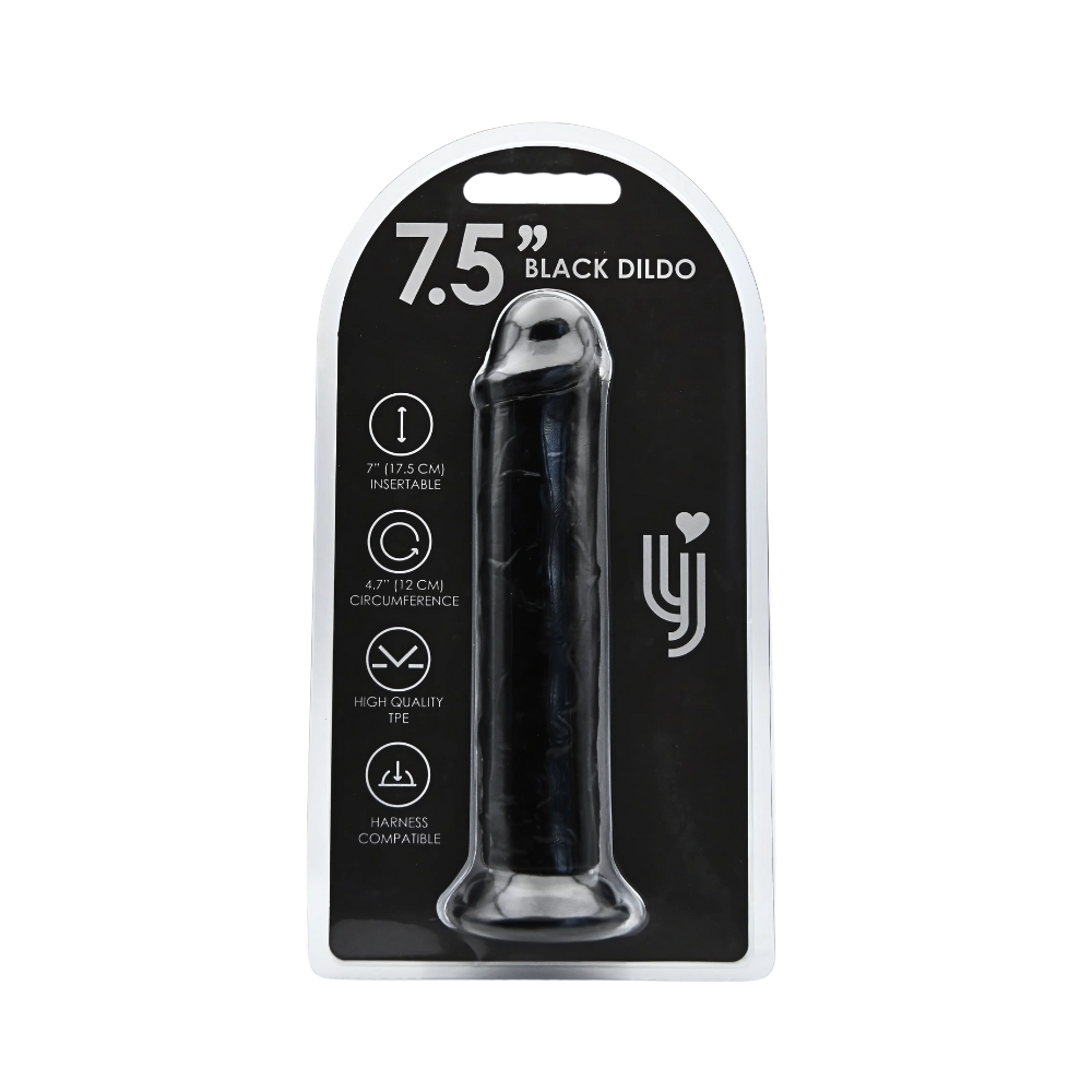 Dildo cu ventuză, 20cm, negru, Loving Joy - imagine 3