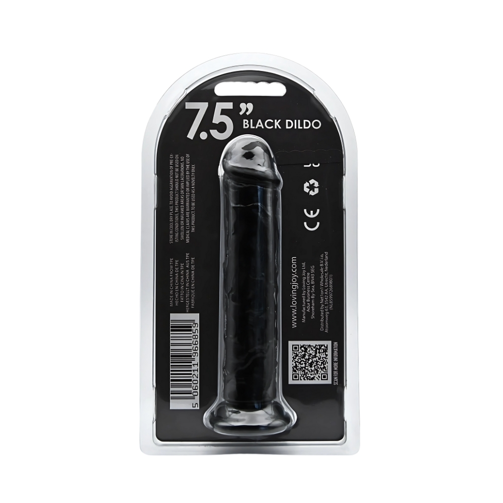 Dildo cu ventuză, 20cm, negru, Loving Joy - imagine 4