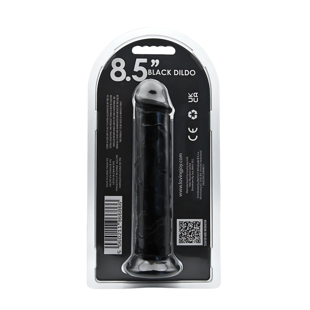 Dildo cu ventuză, 21,5cm, negru, Loving Joy - imagine 6