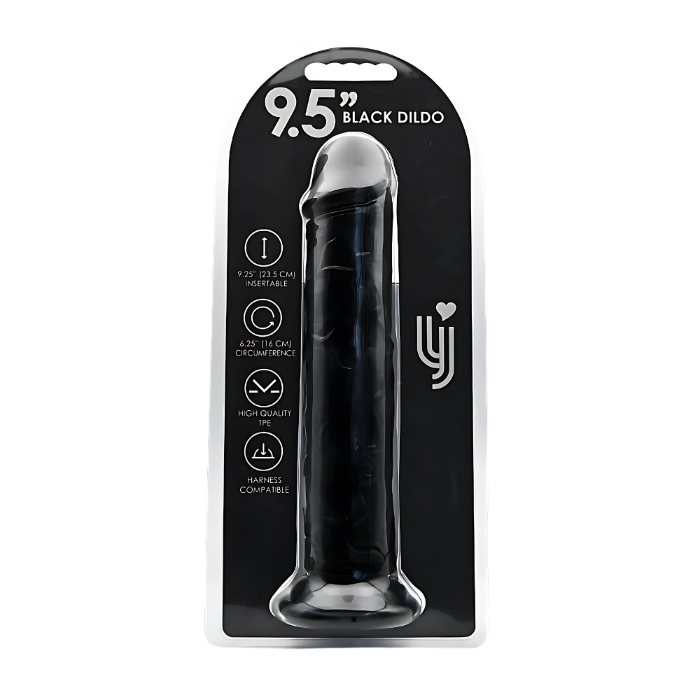 Dildo cu ventuză, 25,5cm, negru, Loving Joy - imagine 4