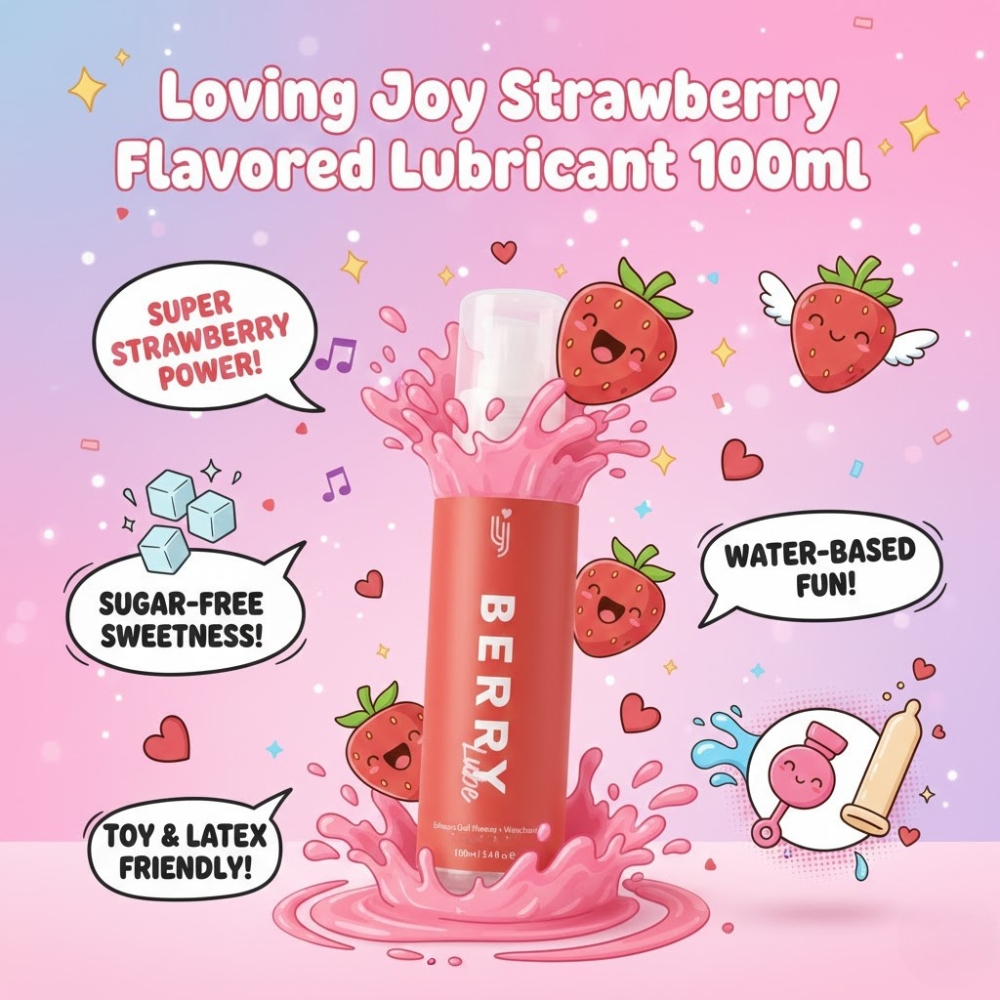 Lubrifiant aromat cu căpșuni 100ml Loving Joy - imagine 3