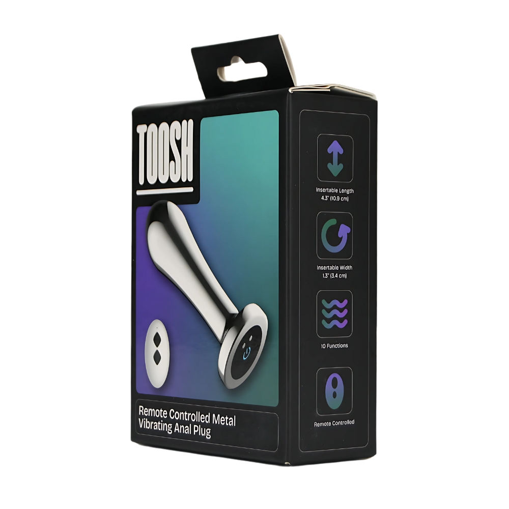 Plug anal metalic vibrator cu telecomandă Toosh - imagine 7