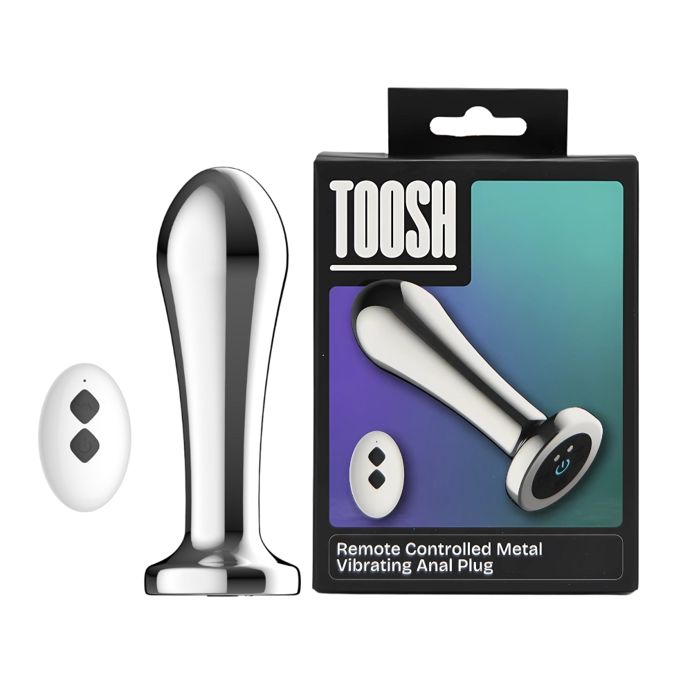 Plug anal metalic vibrator cu telecomandă Toosh - imagine 9