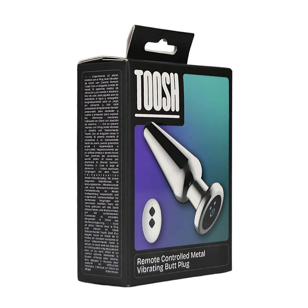 Plug anal metalic vibrator cu telecomandă Toosh - imagine 8
