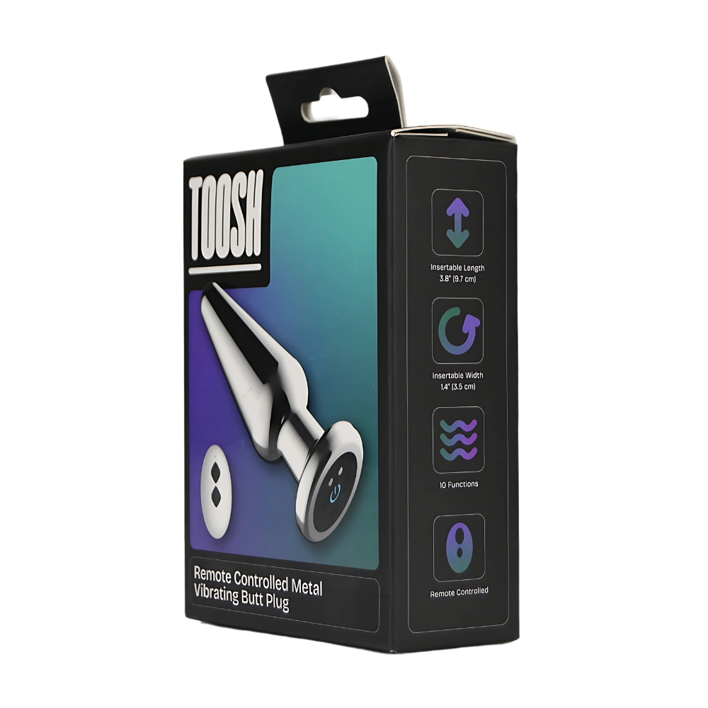 Plug anal metalic vibrator cu telecomandă Toosh - imagine 7
