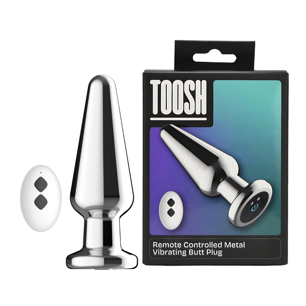 Plug anal metalic vibrator cu telecomandă Toosh - imagine 9