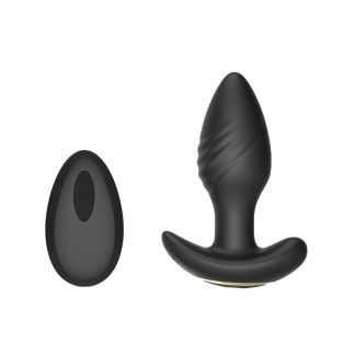 Plug anal vibrator și rotativ din silicon cu telecomandă Toosh
