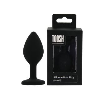 Plug anal din silicon negru, mic, Toosh