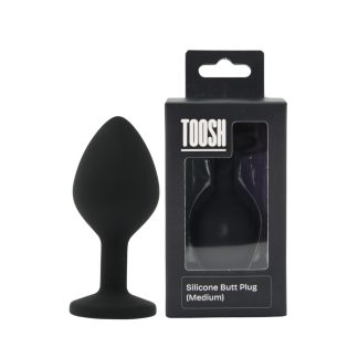 Plug anal din silicon negru, mediu, Toosh