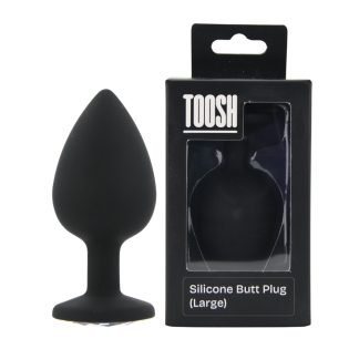 Plug anal din silicon negru, mare, Toosh