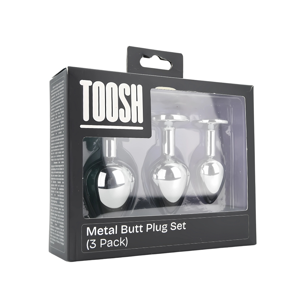 Set 3 plug-uri metalice argintii cu piatră transparentă Toosh - imagine 11