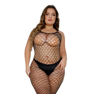 Bodystocking crosetat fără picioare, plus size, Lace by LJ
