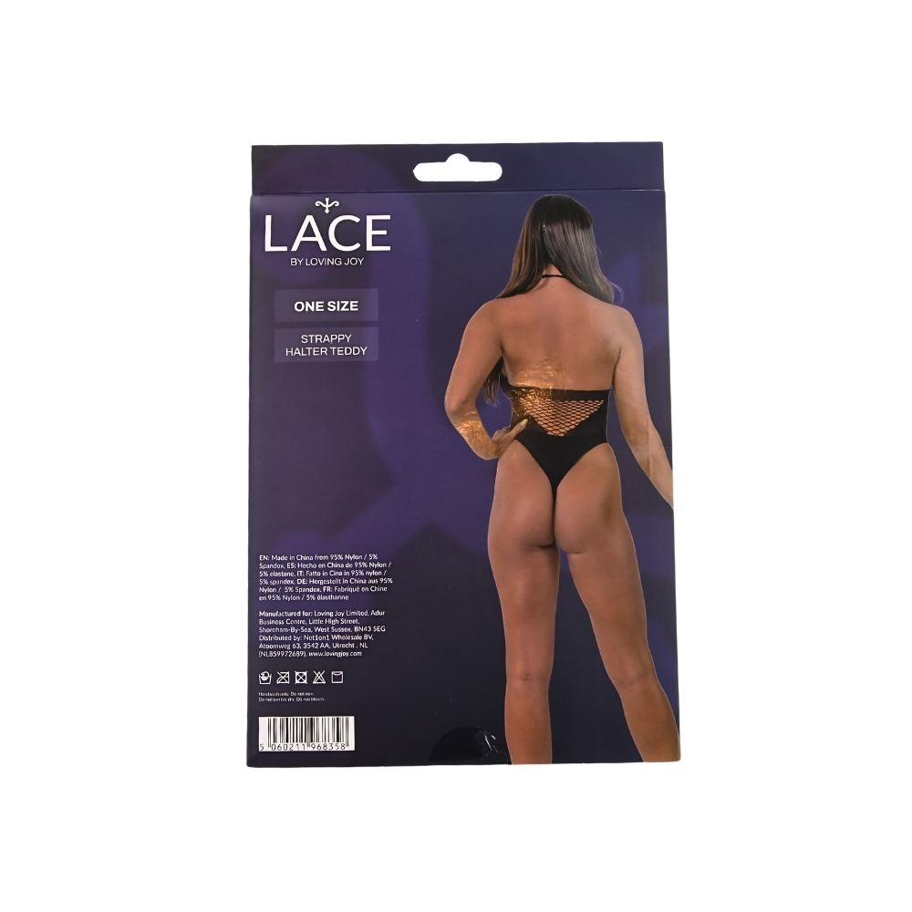 Teddy halter cu curele, negru, Lace by LJ - imagine 6