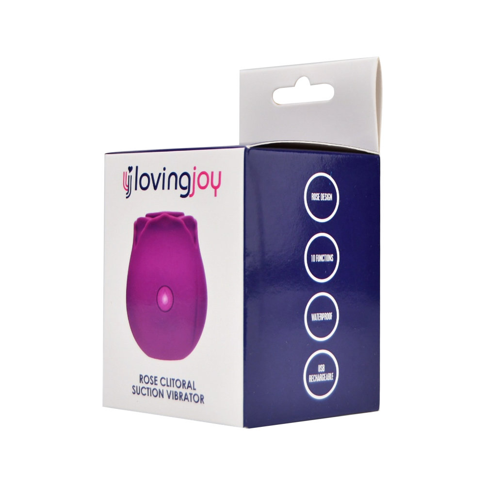 Vibrator cu sucțiune Rose Toy, mov, Loving Joy - imagine 8