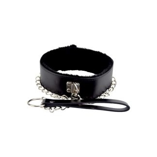 Guler pufos cu lesă, negru, Bound to Please