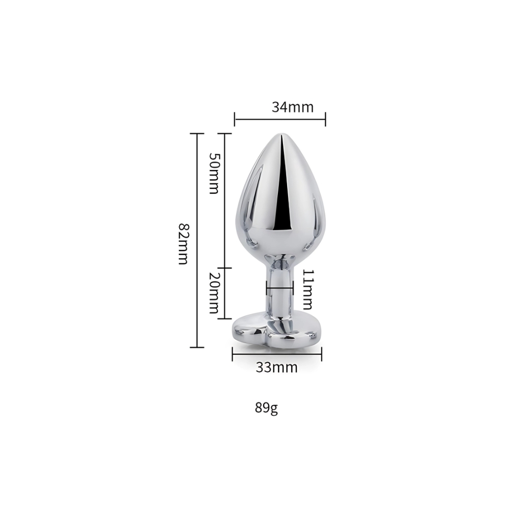 Plug anal metalic argintiu în formă de inimă, mediu, Toosh - imagine 12