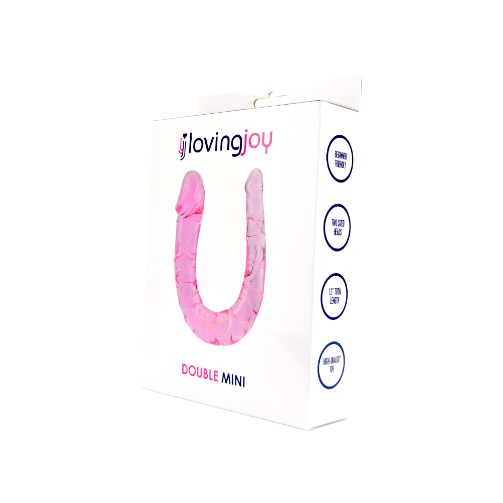 Mini dildo dublu, 28cm, roz, Loving Joy - imagine 4