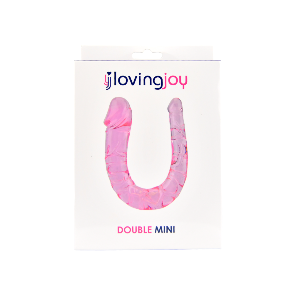 Mini dildo dublu, 28cm, roz, Loving Joy - imagine 3