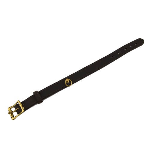 Choker din piele nubuck cu inel O, BOUND - imagine 5