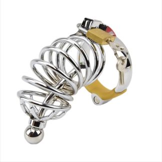Dispozitiv de castitate masculină Impound Corkscrew, cu plug uretral