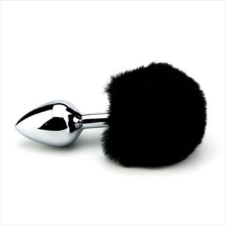 Plug anal cu coadă de iepuraș neagră Furry Fantasy