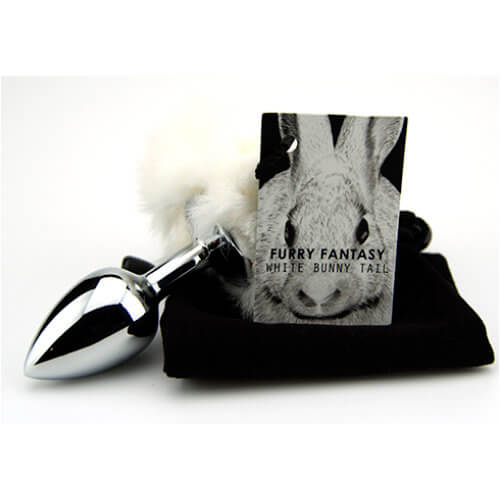 Plug anal cu coadă de iepuraș albă Furry Fantasy - imagine 3