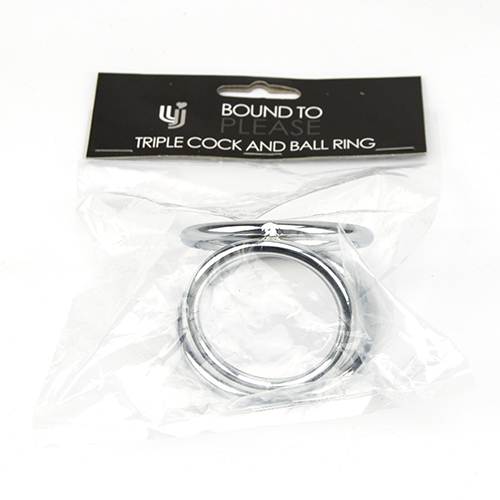 Inel triplu pentru penis și testicule Bound to Please - imagine 5