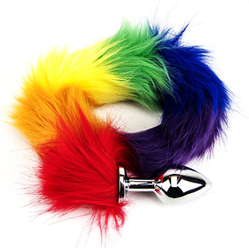 Plug anal cu coadă curcubeu Furry Fantasy - imagine 3