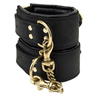 Manșete subțiri din piele nubuck neagră Bound Noir