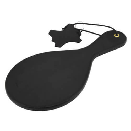 Paletă din piele nubuck cu detalii din alamă Bound Noir - imagine 2