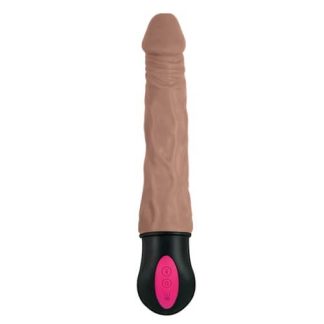 Dildo vibrator care se încălzește, 18cm, maro