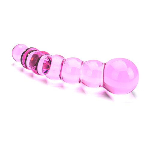 Dildo din sticlă striat Spectrum - imagine 4
