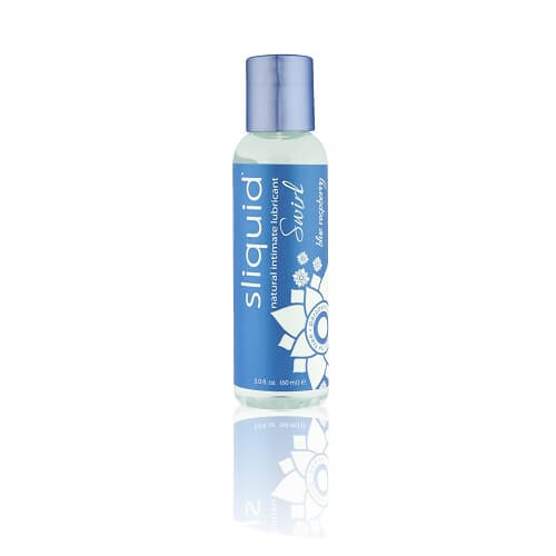 Lubrifiant aromat Sliquid Swirl, zmeură albastră, 59ml - imagine 2