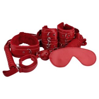 Set bondage pentru începători, roșu, 8 piese, Loving Joy