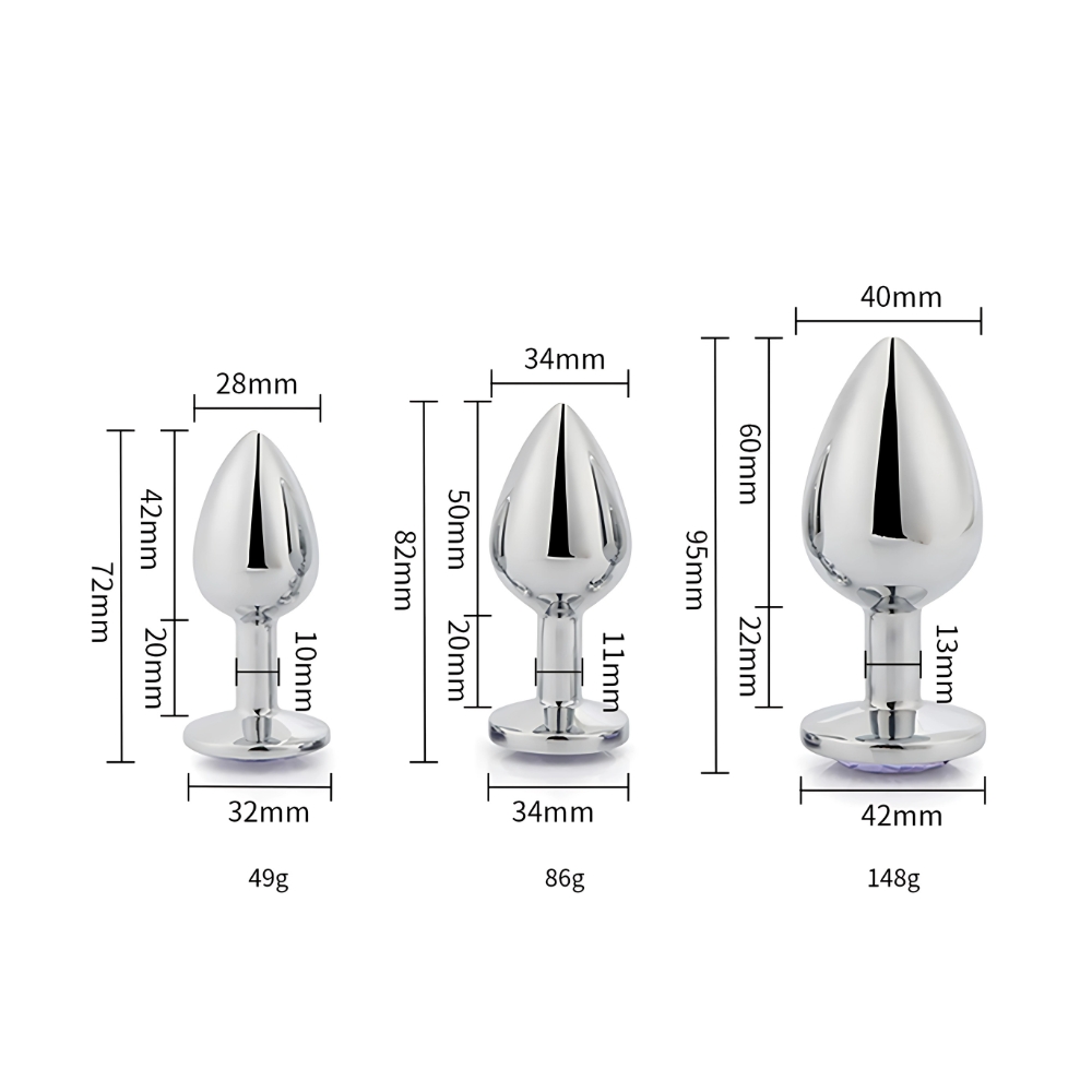 Set 3 plug-uri metalice argintii cu piatră transparentă Toosh - imagine 12